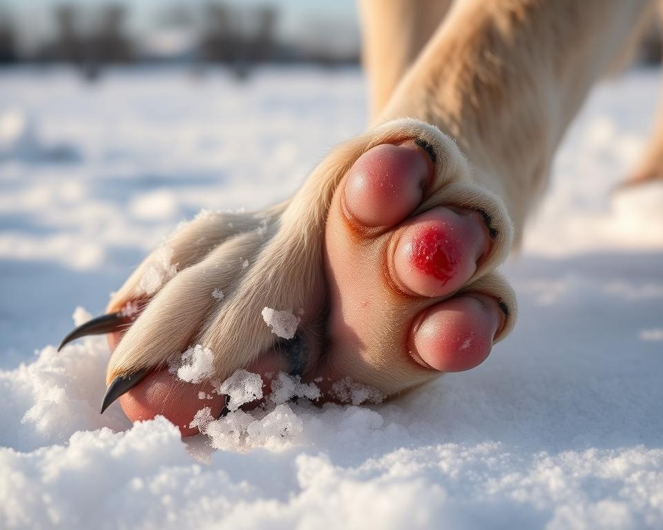 ερεθισμός από λιωμένο χιόνι στον σκύλο