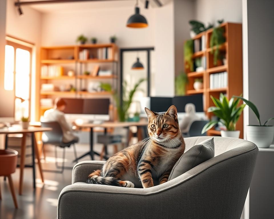 η γάτα σε coworking γραφεία