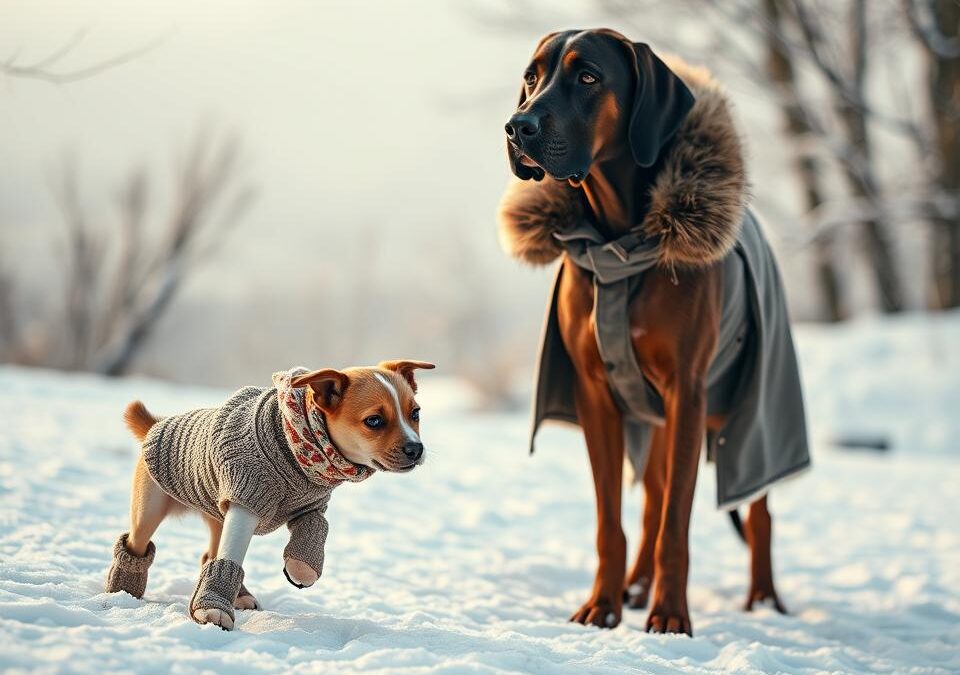 Χειμερινό ντύσιμο για μικρόσωμους και μεγαλόσωμους σκύλους