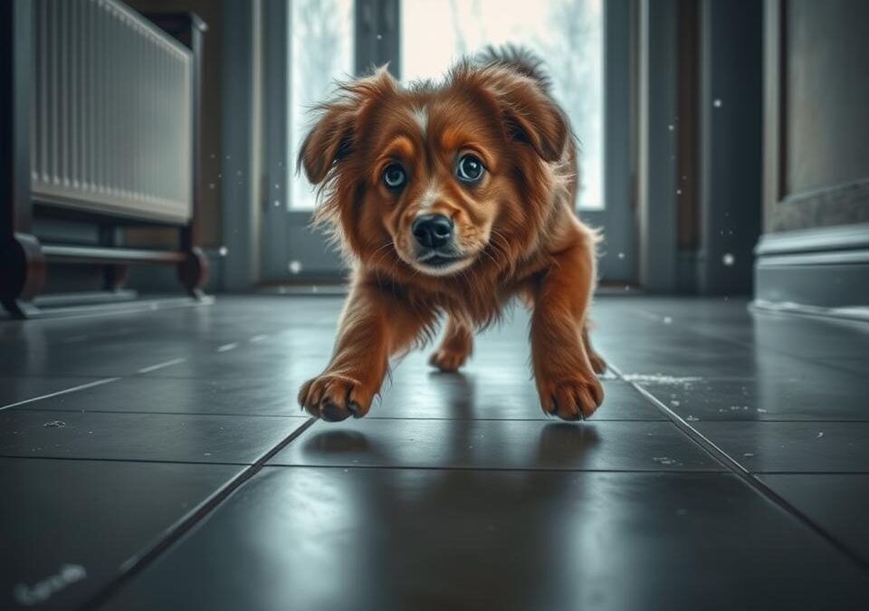 Γιατί ο σκύλος γλιστράει στο πάτωμα το χειμώνα;